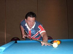 Del playing pool in Las Vegas