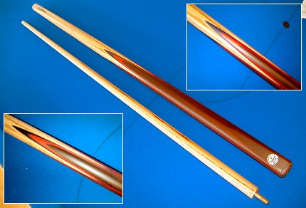 2 Piece Cue With Coloured Veneers