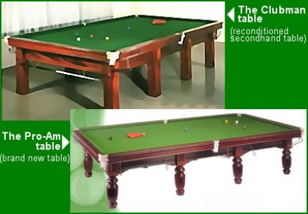The Clubman And Pro-Am Snooker Tables